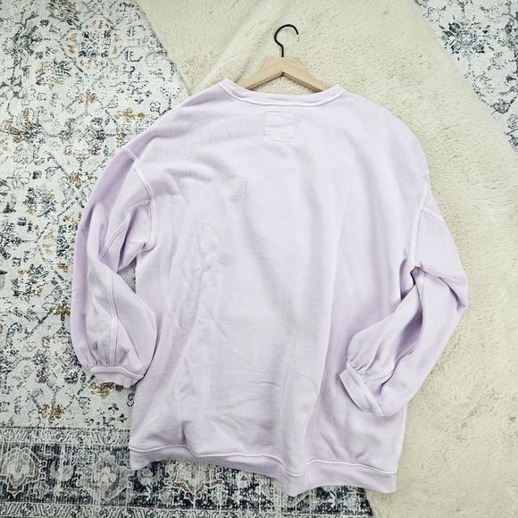 Aerie Real Crew Sweatshirt Pullover Purple Medium - Picture 6 of 6